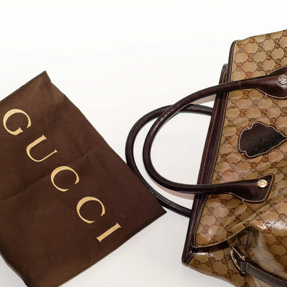 Gucci Brown GG Crystal Tote Bag