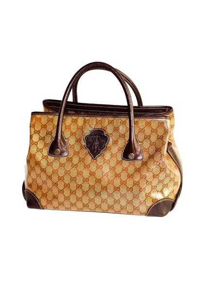 Gucci Brown GG Crystal Tote Bag