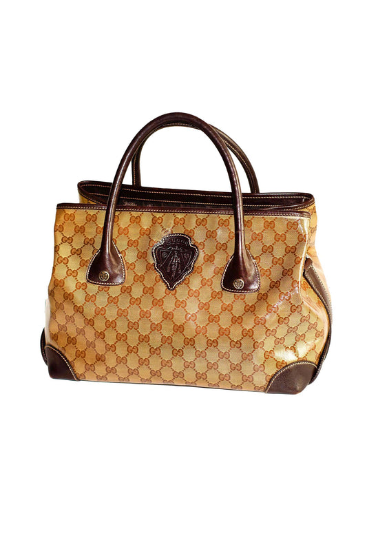 Gucci Brown GG Crystal Tote Bag